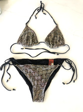Vintage MISSONI MARE Metallic Sparkle Two Piece Swimsuit Bikini Set IT 42 S - M