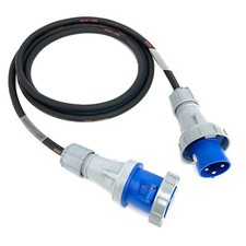 63Amp 240V 3 Pin 1 Phase Extension Lead 10mm² Heavy Duty Industrial Rubber Cable
