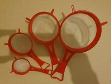 3 Pc PLASTIC SIEVES STRAINER COLANDER AIRING DRAIN KITCHEN TOOL COARSE FINE MESH