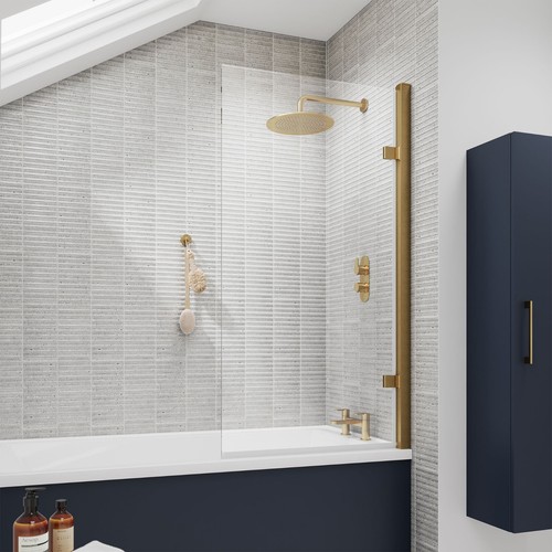 Square frameless hinged bath - hinged,