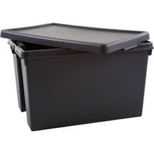 Wham Bam Grey Heavy Duty Plastic Storage Box Boxes With Lids - Recycled Plastic