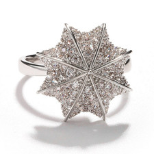 2ct Round Cut Simulated Diamond Ring 14k WhiteGold Plated Umbrella Shape Unique