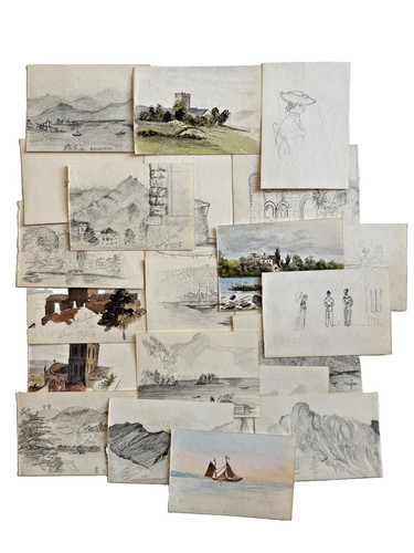 1875 antique watercolour - antique,