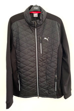 PUMA GOLF MEN’S BLACK & GREY QUILTED LIGHT WEIGHT WATERPROOF GOLF JACKET LARGE