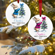 Personalised Baby's First Christmas Bauble Tree Ornaments Gift For Baby Girl Boy