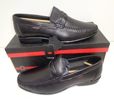 Mens Leather Black Slip on