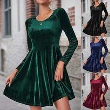Women Sexy Velvet Mini Dress