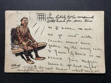 Convict in Prison Cell Vintage Comic Postcard J20