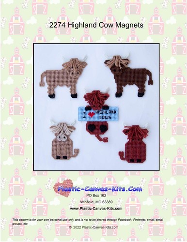 Highland cow magnets plastic - highland,
