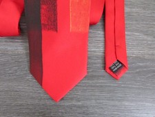 Bold Red Pattern Silk Possibly Hand Painted Tie by Jane Ireland London