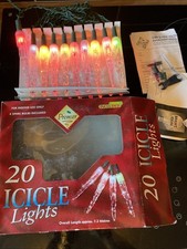 vintage push bulb premier boxed unused 20 multicoloured icicle lights christmas