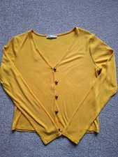 ZARA Women's Yellow Jumper With Brass Buttons Size M NWOT