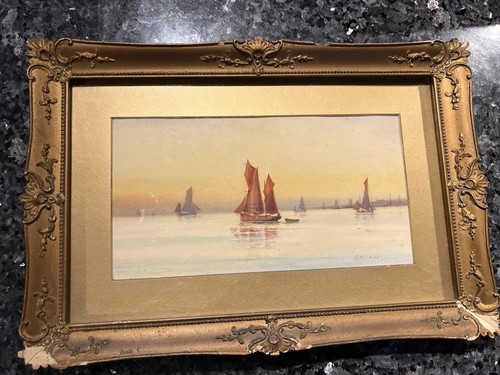 Antique water colour painting - water,