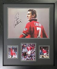 FRAMED ERIC CANTONA MANCHESTER UNITED SIGNED FOOTBALL PHOTO WITH PROOF & COA