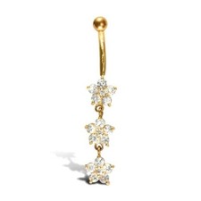 9ct gold belly bar - belly, solid