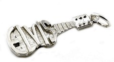 STERLING SILVER ELVIS GUITAR CHARM 