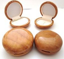 Luxury ROUND Natural WOOD Jewellery Gift Box-Earring/Necklace Ring-Top Quality