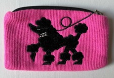 RARE COLLECTIBLE JELLYCAT CATSEYE ZIP-UP PINK MAKE-UP BAG / PURSE WITH POODLE