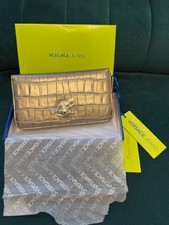Genuine Versace Jeans Metallic Gold Croc Print Wallet/Purse New With Tags/Box