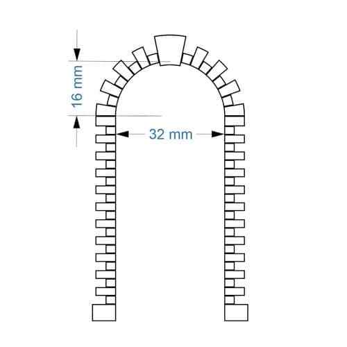 Arched quoins 32x16mm laser - arched,