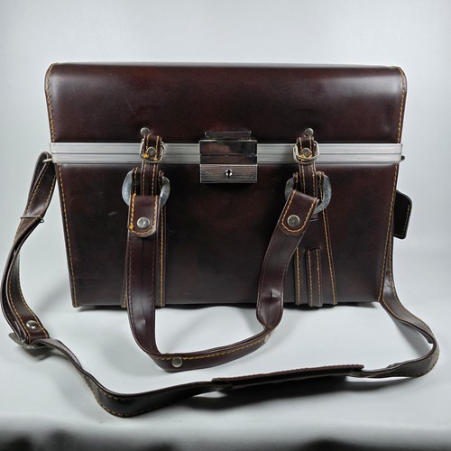 Vintage large hard leather - vintage,