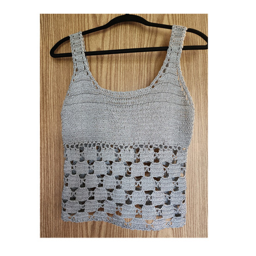 Handmade crochet gray cropped - crochet,