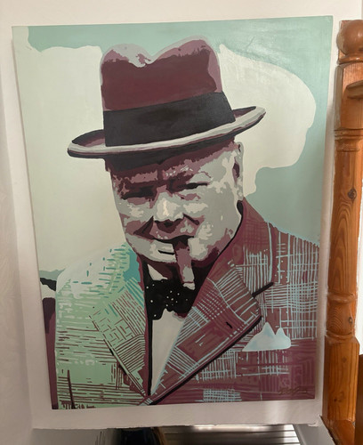 Large oil paint portrait sir - oil,