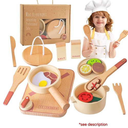 Wooden 17pcs kids play kitchen - kids,