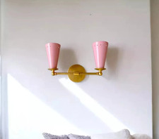 1950'S Mid Century Brass Wall Sconce Handmade Diabolo Lighting Fixture X-mass Gf