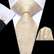 UK Black Gold Paisley Tie Set