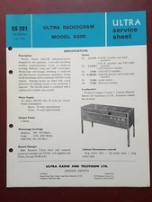 Ultra Radiogram Model 6300 - Ultra Service Sheet SS 201 - 6 Pages - B9879