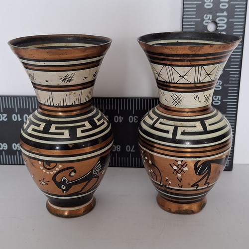Greek copper vases pair with - copper,