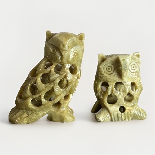 Pair hand carved - hand, green