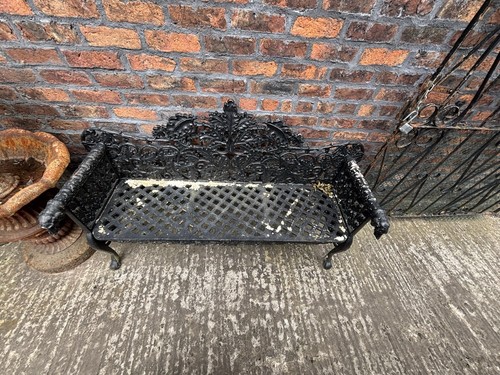 Black ornate garden bench - black,