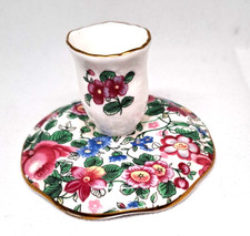 Crown Staffordshire Candlestick  The Thousand Flowers Pattern 2.5 X 3.5"