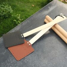 Heavy Duty PU Leather Indoor Outdoor Household Fly Swatter with Wooden Handle