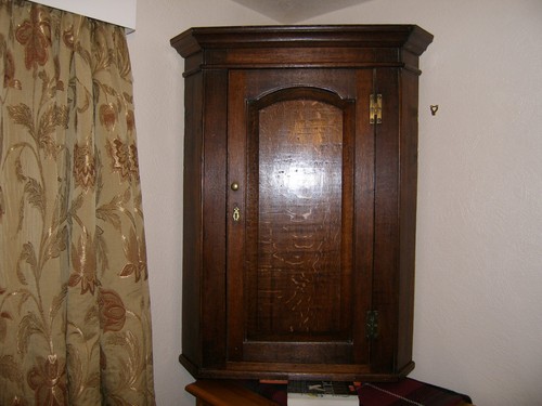 Oak corner cupboard antique - oak,