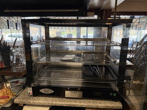 Roller grill heated shelf - grill,
