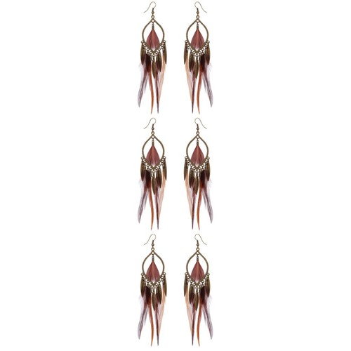 3pcs fashion feather dangle - 3pcs,