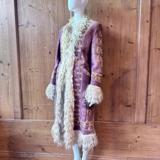 1960s embroidered Afghan coat  original size 8-10 hippie sheepskin