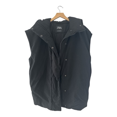 Zara black puffy hooded unisex - puffy,