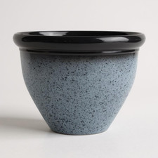 2 x Grey Ceramic Look Planters