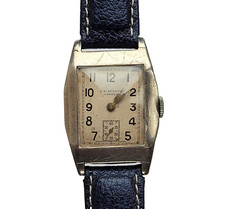 1938 Solid Silver J W Benson Dennison Case Art Deco Watch Original Box P100