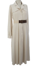 Rebel Queen Dress Liu Jo Shirt Midi Faux Suede Moleskin Off White Beige Belted M