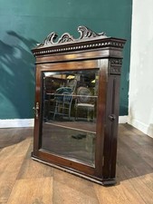 Edwardian Mahogany Glazed Hanging Corner Cabinet