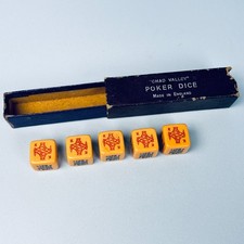 VINTAGE CHAD VALLEY POKER DICE COMPLETE SET IN ORIGINAL BOX