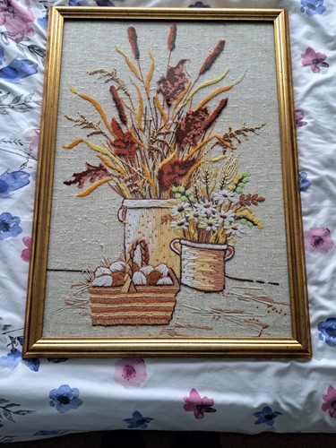 Vintage crewel work - crewel, embroidery