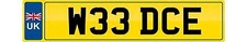 WEE WEED private number plate cherished registration W33 DCE personal car reg