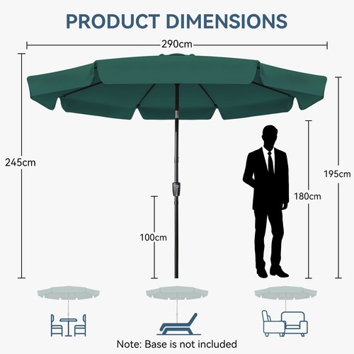 Garden parasol outdoor - 3m,