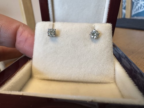 18ct white gold diamond - diamond, stud